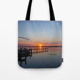 Sunset In Chincoteague Island Tote Bag