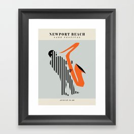 Vintage poster-Jazz festival-Newport beach 2. Framed Art Print
