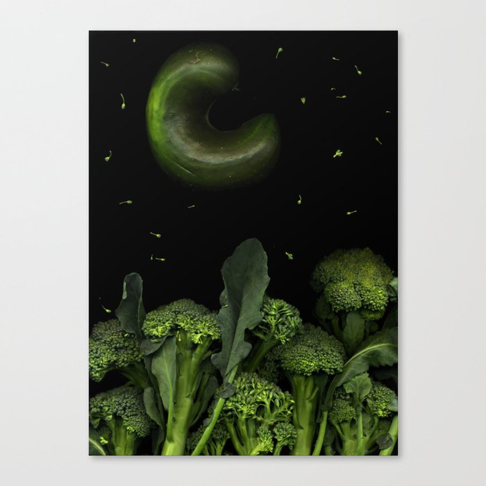 Moon over Broccoli Canvas Print