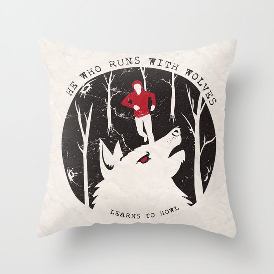 Sterek: He Who Runs With Wolves Throw Pillow