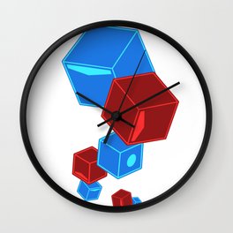Beat Saber -Floatin' Blocks - Solid Color Wall Clock