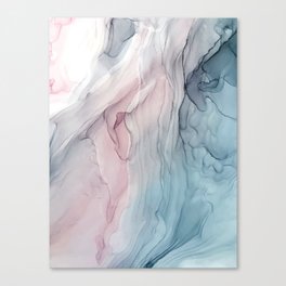 Calming Pastel Flow- Blush, grey and blue Canvas Print