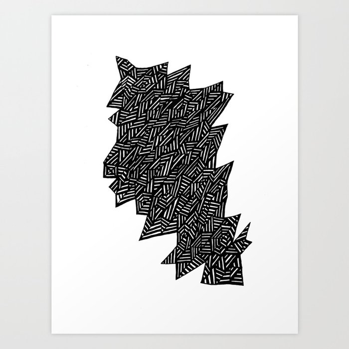 Black and White Stripes and Lines Art Print by Marilyn Lowe Society6