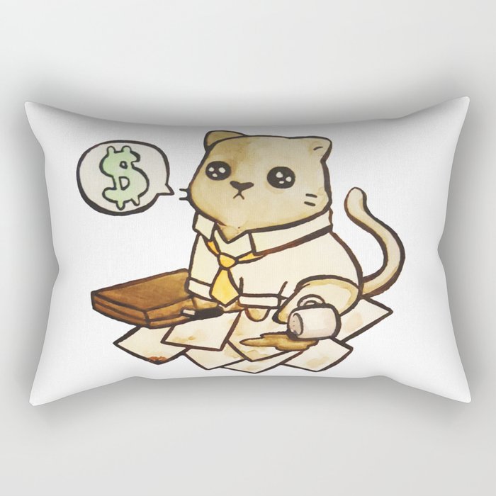 Business Cat Rectangular Pillow
