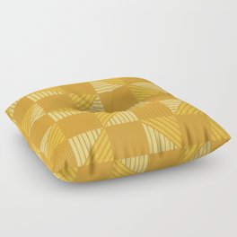 Abstract Shape Pattern 16 in Yellow Gold Shades Floor Pillow