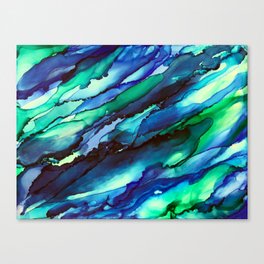 Seascape Alcohol Ink Painting Canvas Print