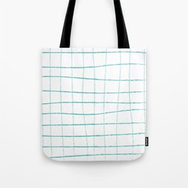 Blue Grid Wallpaper Tote Bag