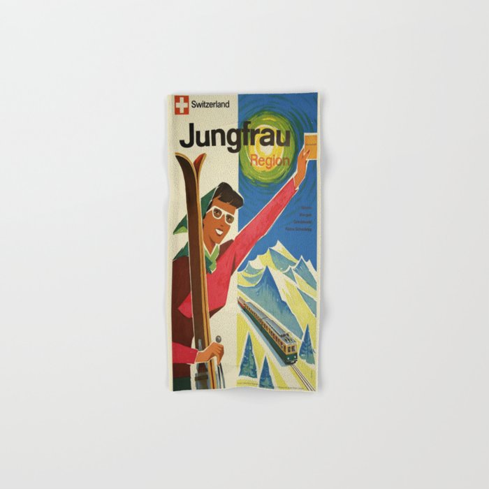 Vintage poster - Jungfrau, Switzerland Hand & Bath Towel