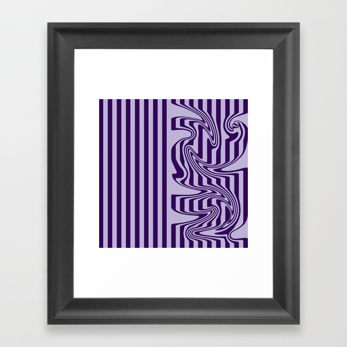 Stripes and Swirls - Purple Framed Art Print