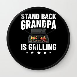 Grandpa Grilling BBQ Grill Smoker Master Wall Clock