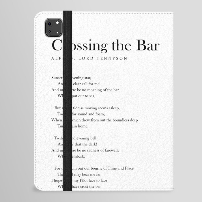 Crossing The Bar - Alfred Lord Tennyson Poem - Literature - Typography 1 iPad Folio Case