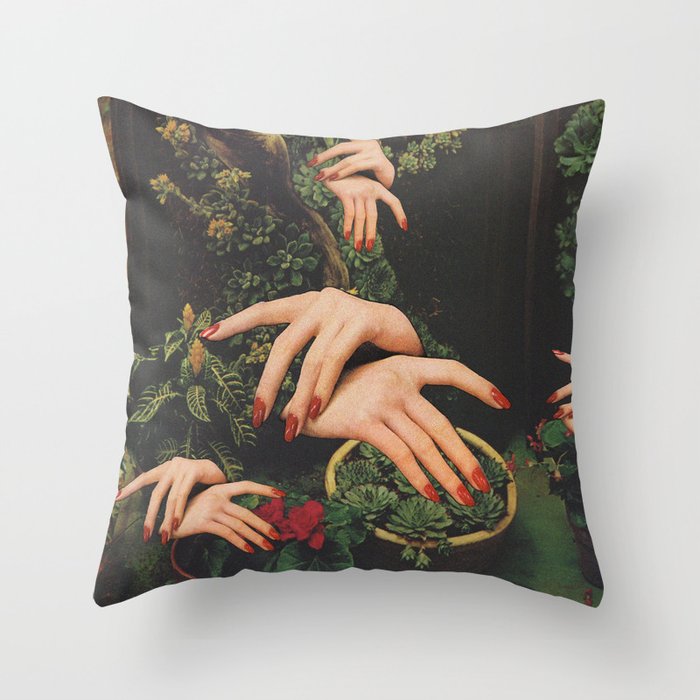 Touch Plants Throw Pillow