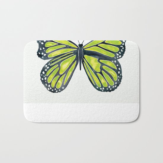 Lime Butterfly Bath Mat