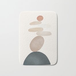 Balancing Stones 24 Bath Mat | Minimal, Painting, Minimalist, Line, Pattern, Relax, Sape, Rock, Meditation, Illustration 