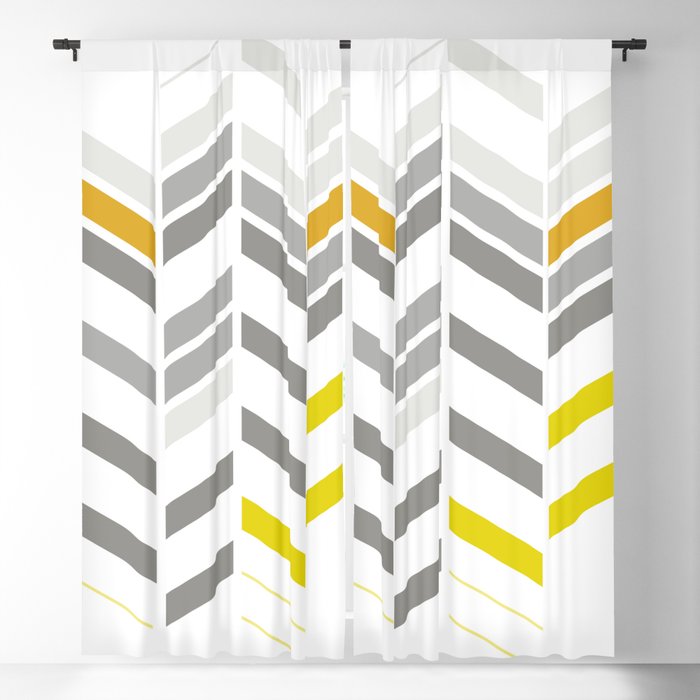 Deconstructed Chevron A Gray Yellow Orange Pattern Print