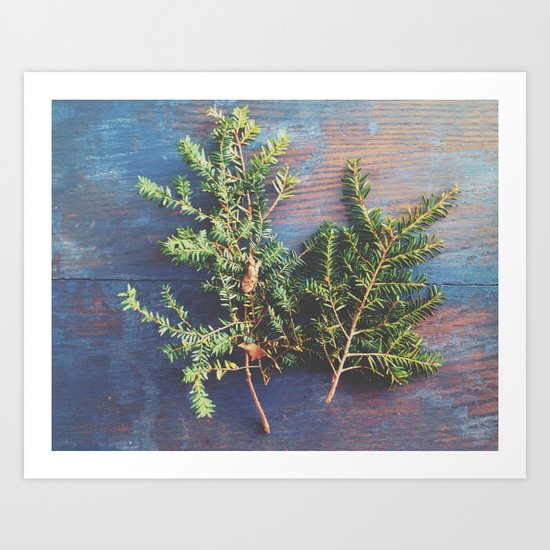 Hemlock on Blue Table Art Print