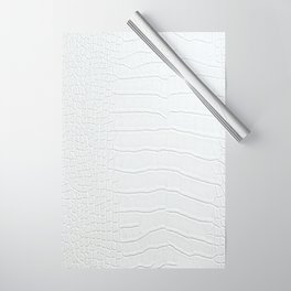 White Crocodile Skin Print Wrapping Paper