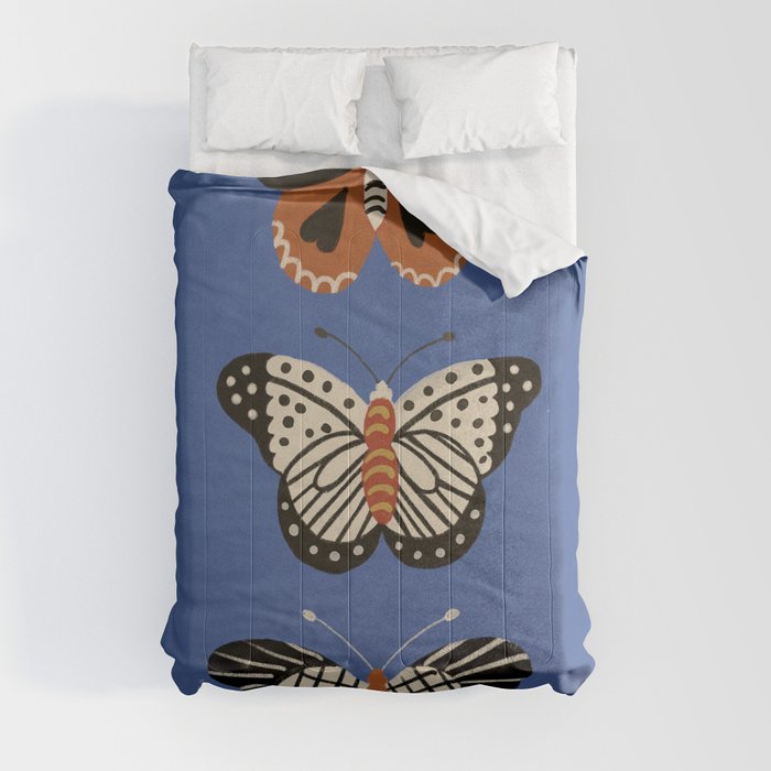 Butterflies in blue Comforter