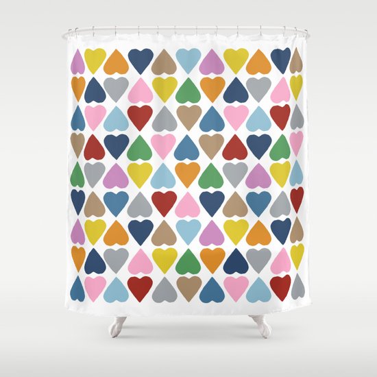 Diamond Hearts Repeat Shower Curtain