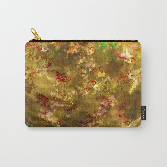 Golden Hummingbirds Pattern Carry-All Pouch