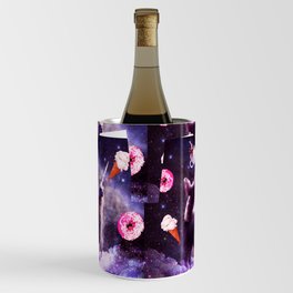 Outer Space Sloth Riding Llama Unicorn - Donut Wine Chiller