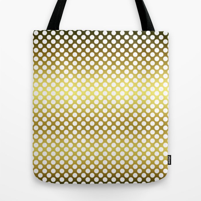 Large White Polka Dot Spots On Bright Gold Pattern Tote