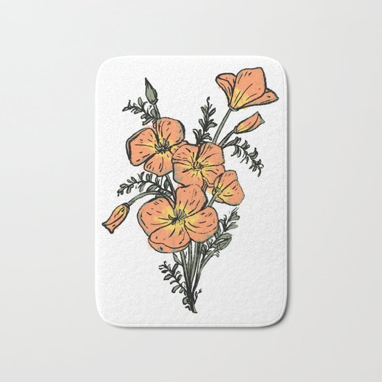 CALIFORNIA POPPIES Bath Mat