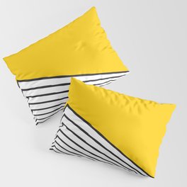 Minimal geometric yellow black modern Pillow Sham