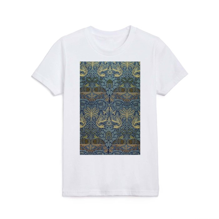 Peacock and Dragon, Woven woollen fabric, 1878. Designer William Morris Kids T Shirt