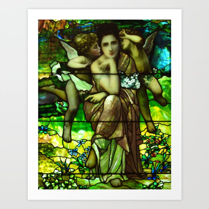 Louis Comfort Tiffany - Decorative stained glass 10. Poster by  Alexandra_Arts