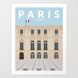 Paris, France Palais-Royal Travel Poster Art Print
