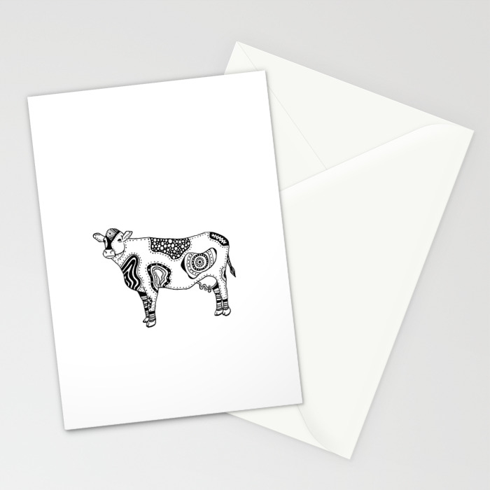 Tattoo Cow Stationery Cards by POP Collective | Society6