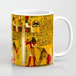 Book of the Dead - The Weighing of the Heart Ritual - Papirus of Ani - Thebes - Egypt - ca. 1250 BCE - New Kingdom - Dynasty XIX - Ancient Egyptian Hieroglyphic Text with Spells, Prayers, and Incantations - Enhanced Version - Amazing Oil painting - Coffee Mug