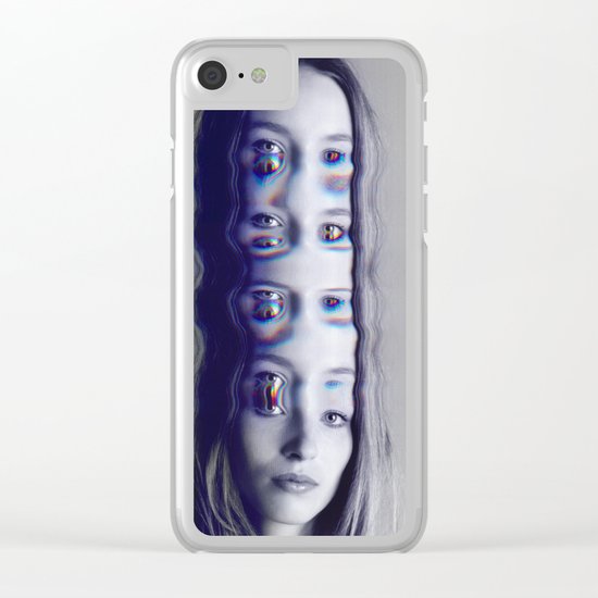 Glitch Mind Melt Clear iPhone Case