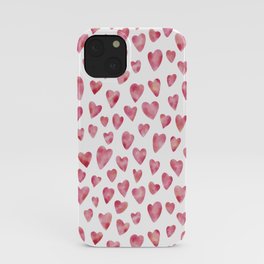Pink Watercolour Heart Valentine iPhone Case