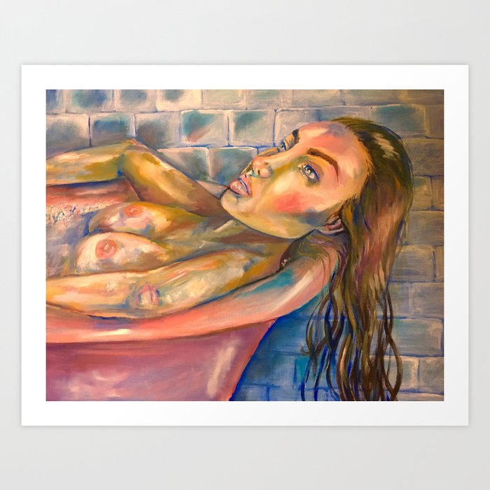 Relaxed nude woman Art Print