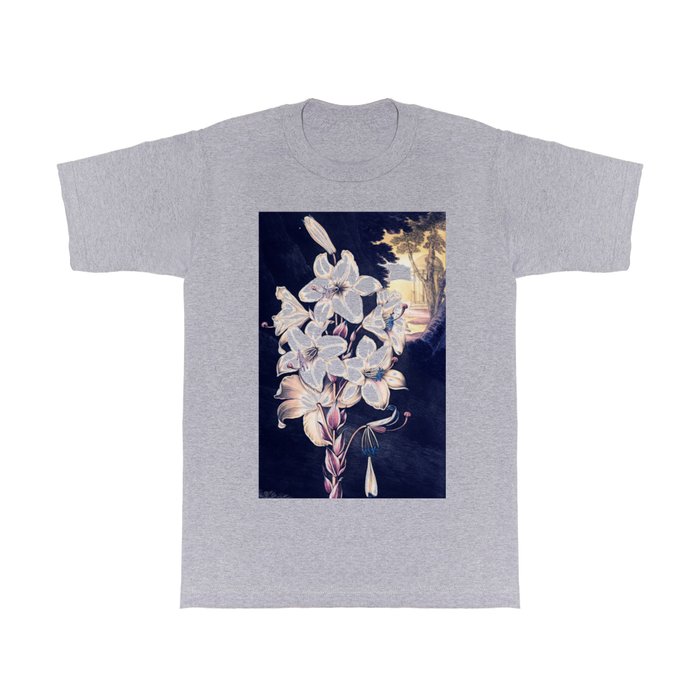 Deep Pastels The White Lily Temple of Floral T Shirt