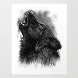 Dark Wolf Art Print