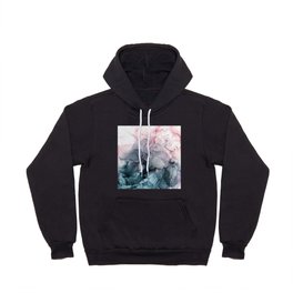 Blush and Payne's Grey Flowing Abstract Painting Hoody