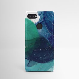 Blue and Green Circles - Alcohol Ink Art Android Case