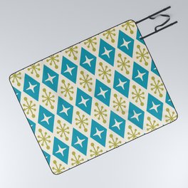 Mid Century Modern Atomic Triangle Pattern 108 Picnic Blanket