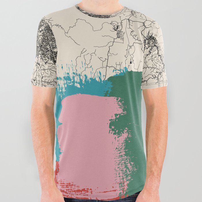 Sydney, Australia - Abstract City Painting All Over Graphic Tee