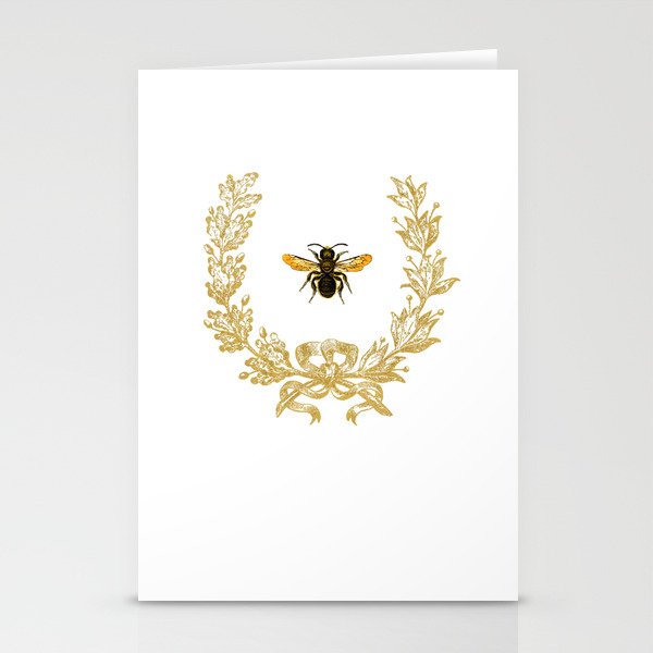 French Bee acorn wreath Stationery Cards