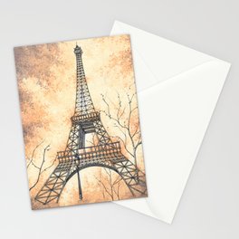Eiffel tower sunset Stationery Card