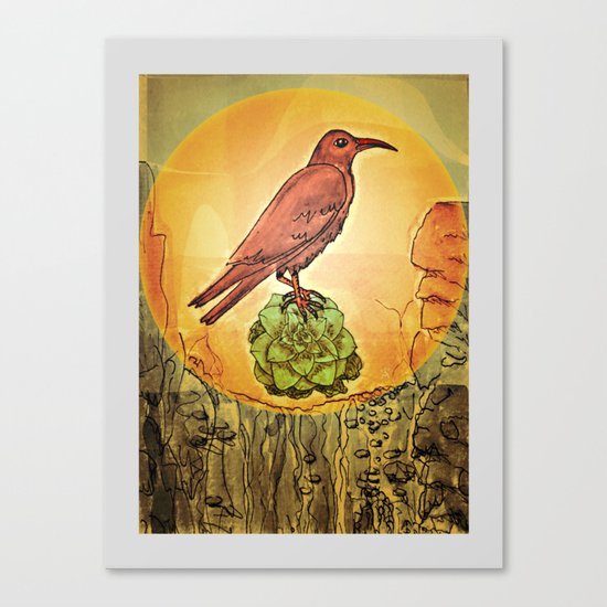 NATURE / BIRD and SUCCULENT Canvas Print