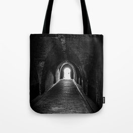 The light at the end of the tunnel  | Black & White | Travel Photography | Fine Art Photo Print Tote Bag