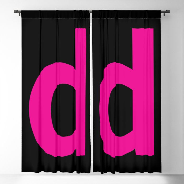 letter D (Magenta & Black) Blackout Curtain