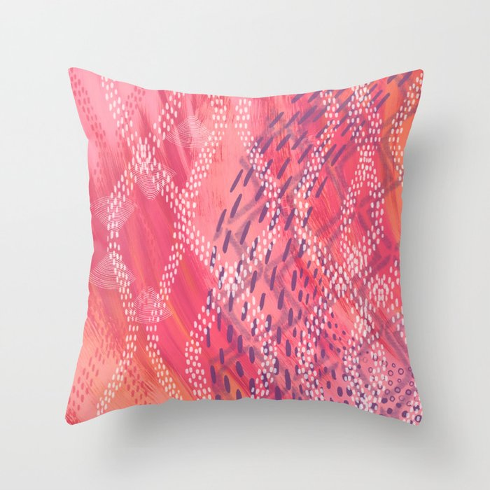 Dotted lines Throw Pillow