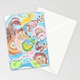 doodle people solve world problems Stationery Cards