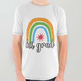 6th Grade Rainbow All Over Graphic Tee